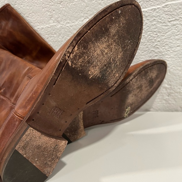 🛍️Frye⚡️Melissa Button Cognac Leather Knee High Boot Western Riding 11 - Picture 8 of 15